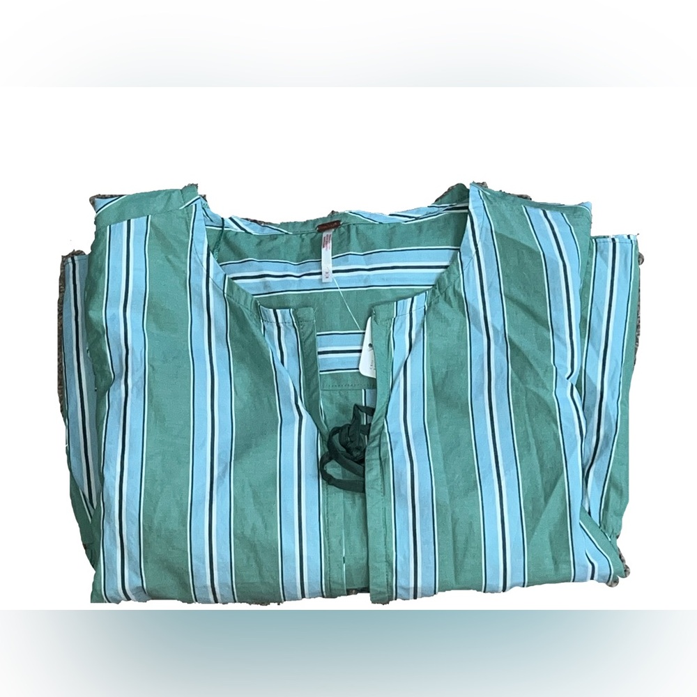 Free People Striped Brunch Babe Top, White Spruce Combo, Medium, NWT - Picture 11 of 15